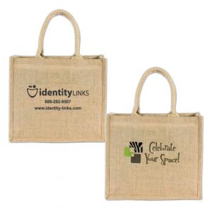 16&quot; x 14&quot; Burlap Tote with Padded Handles