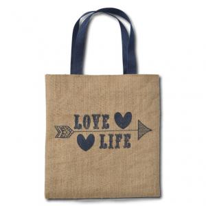 13&quot; x 14&quot; Laminated Burlap Tote Made in the USA