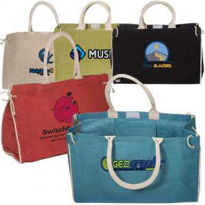Deluxe Jute Tote Bag with Padded Cotton Handles