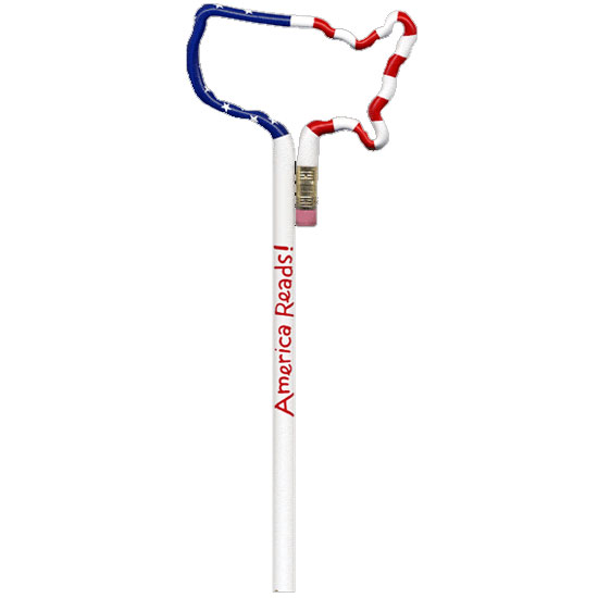 Promotional USA Stars and Stripes Shaped Bent Pencil