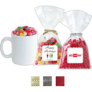 Jelly Belly Mug Stuffer in Poly Bag with Bow