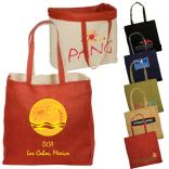 Reversible Jute Shopping Tote with Cotton Lining 