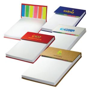 Take Note! White Memo Pad with Colorful Sticky Flags 