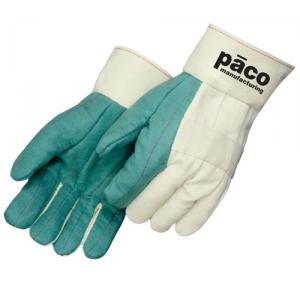Heavy Duty Cotton Mill Gloves with Green Accent 