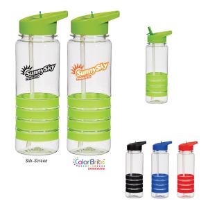Tritan Banded Water Bottle with Straw