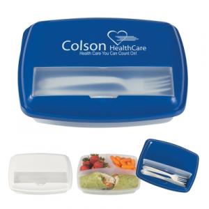 3 Compartment Lunch Container with Cutlery 