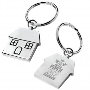 Basic Silver House Shaped Key Tag 