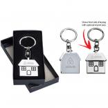 Polished Chrome Metal House Key Tag with Gift Box 