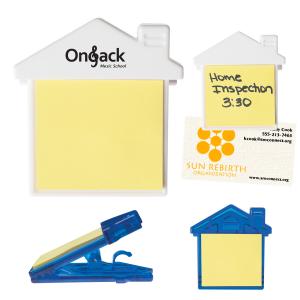 House Shaped Magnetic Memo Pad with Clip 