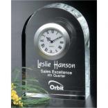 Arch Shaped Crystal Clock Award