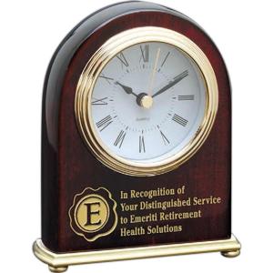 Rosewood Arched Award Clock