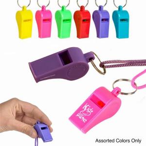 Plastic Whistle with Matching Lanyard 