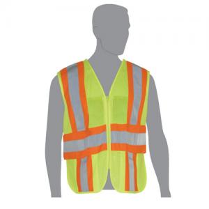 Class 2 Compliant Safety Construction Vest with Wide Reflective Stripes 