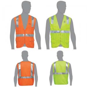 Class 2 Compliant Solid Front Safety Vest with Mesh Back 