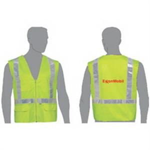 Class 2 Compliant Solid Fabric Surveyor's Vest with Reflective Stripes 