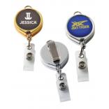 Deluxe Large Faced Gold/Chrome Round Badge Reel 