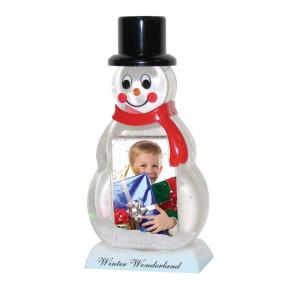 Snowman Shaped Snow Globe with Frame