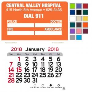 Emergency Contact Info Self-Adhesive Calendar