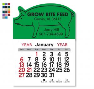 Pig Shaped Self-Adhesive Calendar