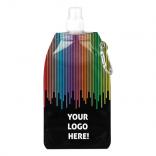 Rainbow Themed 16.9 Oz. Collapsible Water Bottle with Carabiner