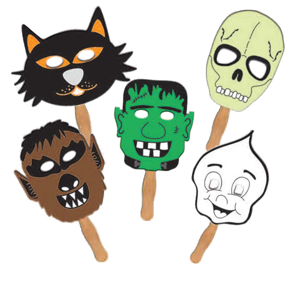 Promotional Halloween Creepy Characters Shaped Masks/Hand Fans