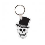 Skull with Top Hat Soft Vinyl Key Tag