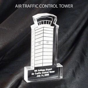 Airplane Tower Shaped Acrylic Award/Paperweight