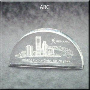 Arc Shaped Acrylic Award/Paperweight 