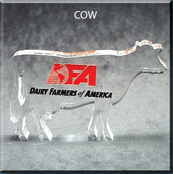 Cow Shaped Acrylic Award/Paperweight 