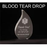 Blood Drop/Tear Shaped Acrylic Award/Paperweight 