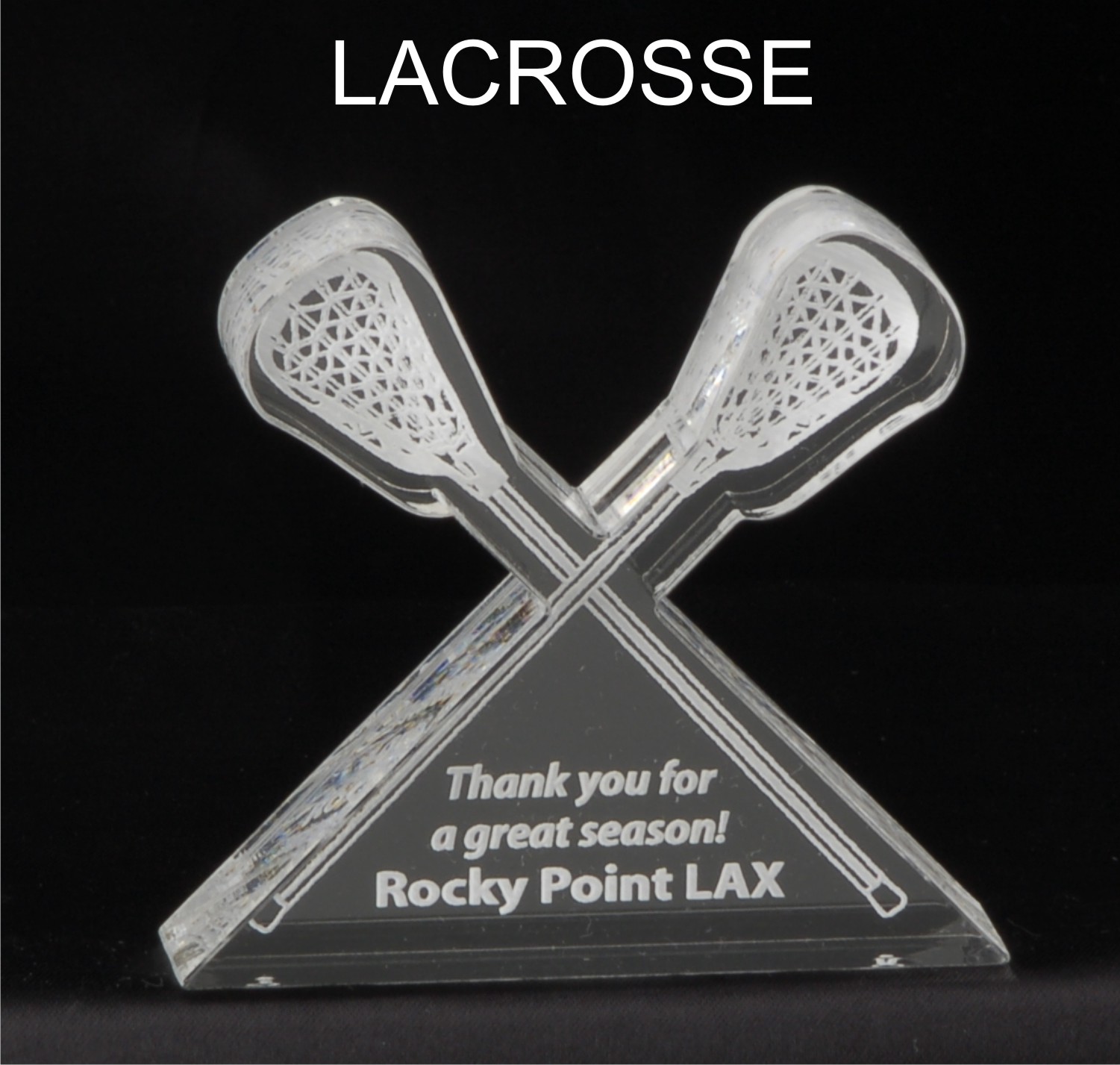 Promotional Lacrosse Stick Shaped Acrylic Award/Paperweight