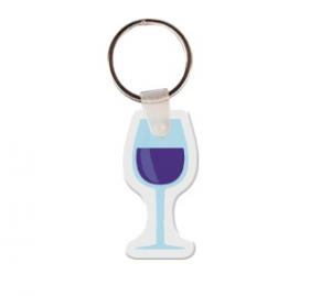 Wine Glass Vinyl Key Tag
