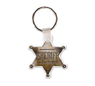 Custom Printed Sheriff's Badge Soft Vinyl Keychain