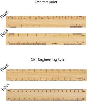 6&quot; Wood Four Bevel Rulers for Architects and Civil Engineers