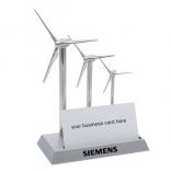 Silver Wind Turbine Business Card Holder