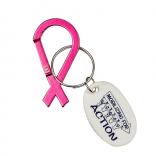 Breast Cancer Mini Ribbon Carabiner