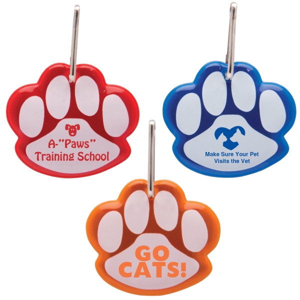 Reflective Paw Shaped Collar Tag