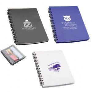 Spiral-Bound Hardcover Notebook with Zippered Pouch
