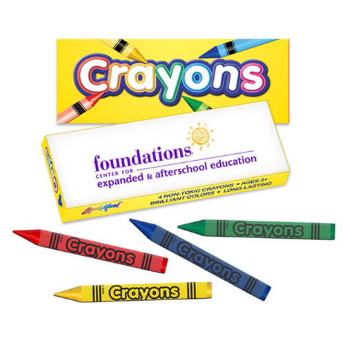 Custom Imprinted 4 Pack Kids Crayons