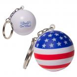 Patriotic Ball Key Chain Stress Reliever