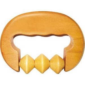 Handheld Wooden Massager With Angled Rollers