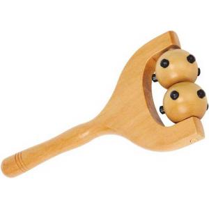 Handheld Wooden Ball Massager With Magnetic Spokes