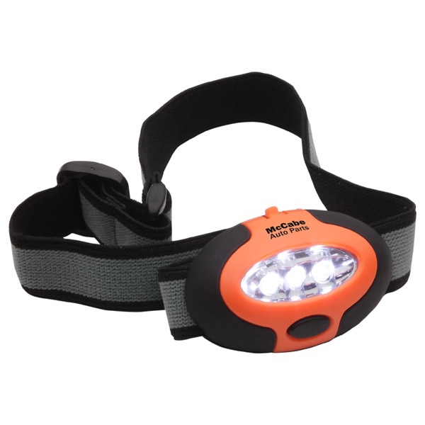 Promotional 3 LED Light Head Lamp with Elastic Band