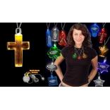 Christian Cross Shaped Light Up Necklace Pendant