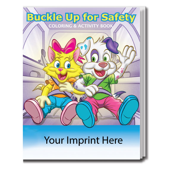 Custom Printed Buckle Up For Safety Coloring Book
