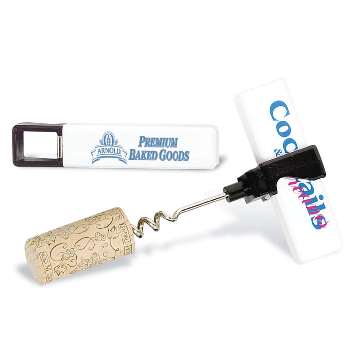 Promotional Compact Corkscrew &amp; Bottle Opener Combo