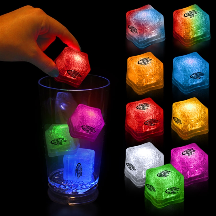 Custom Imprinted Button Activated Glow Ice Cubes