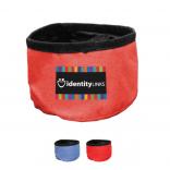 Foldable Nylon Travel Pet Bowl with a Full Color Imprint