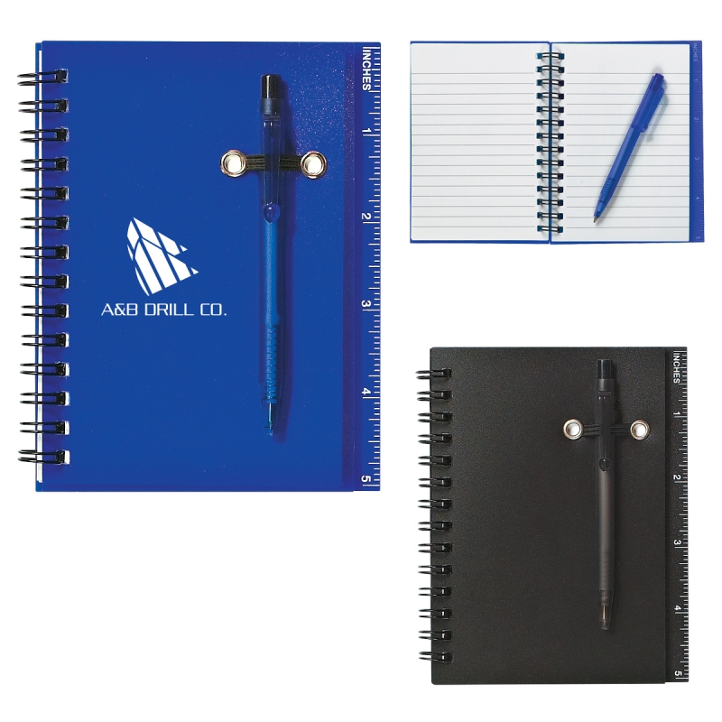 Custom Printed 4&quot; x 5&quot; Color Spiral Notebook with Pen