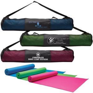 Yoga Mat with Imprintable Mesh Carrying Case